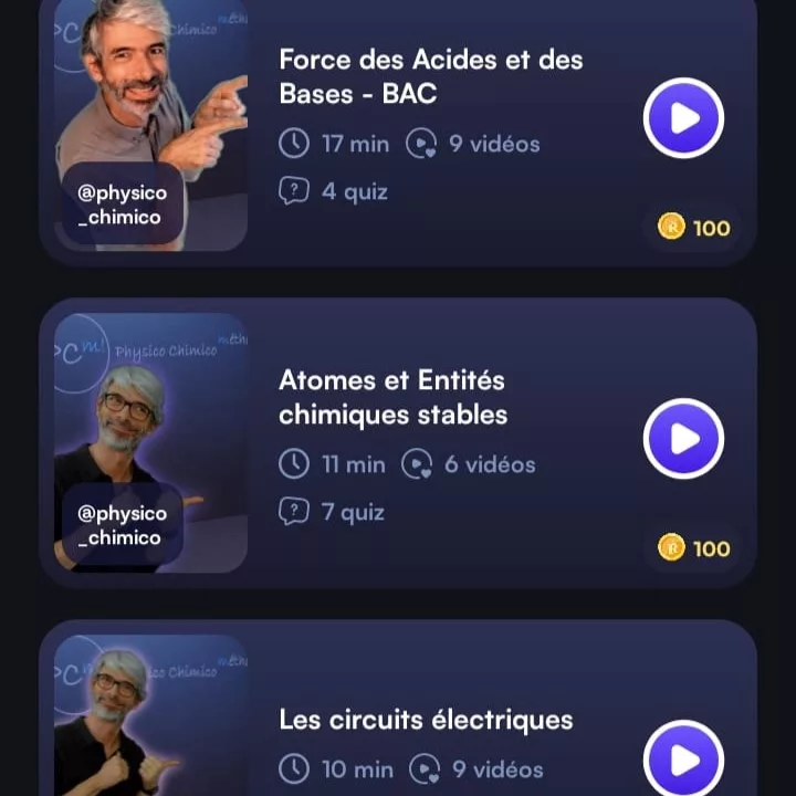 Physico Chimico Methodo sur l'application Revyze